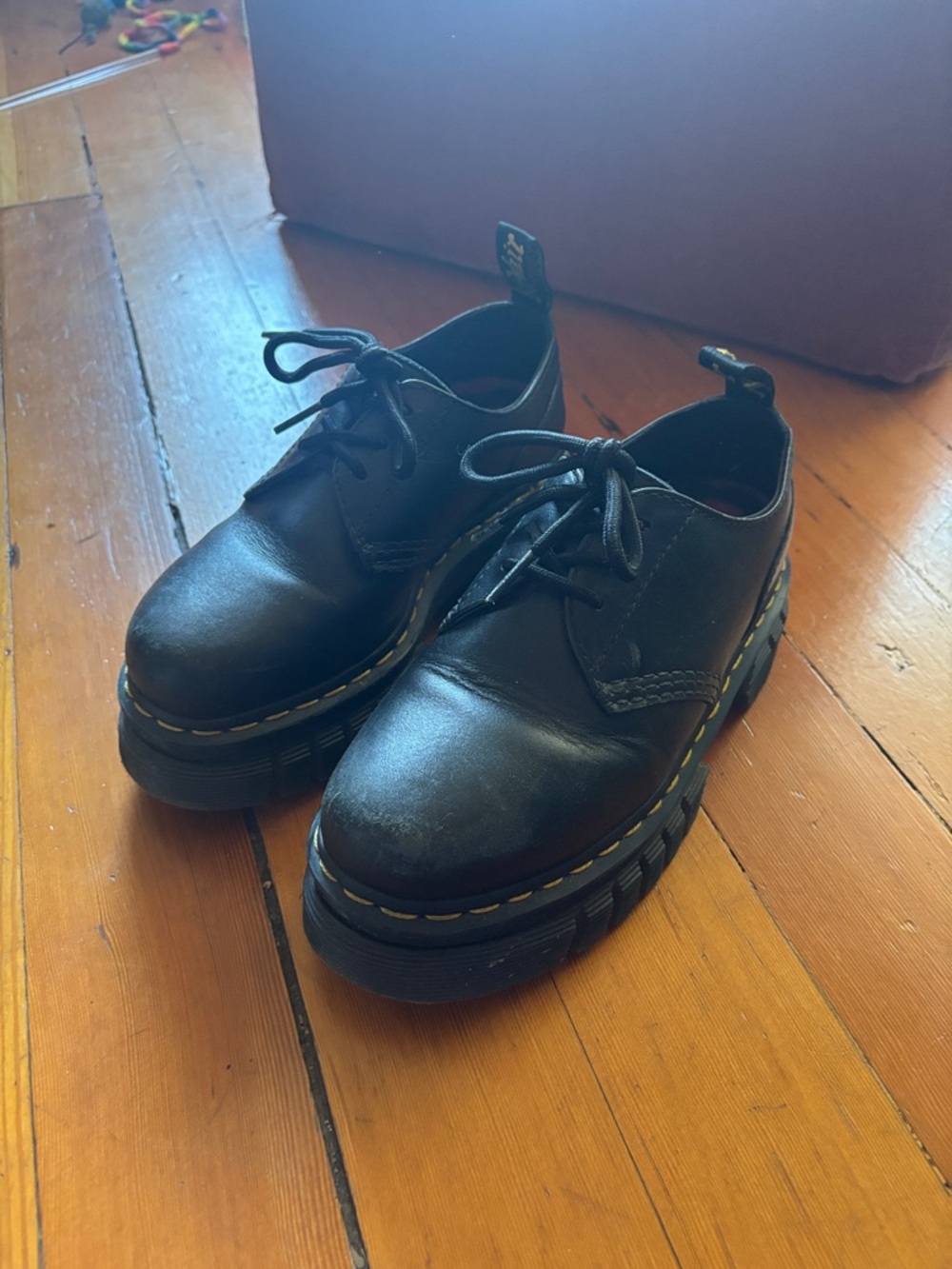 Women’s Black doc marten Audrick Lace-Up Platform Shoes - size 5